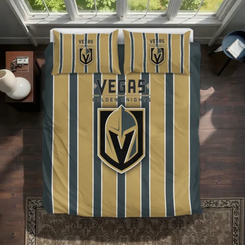 Vegas Golden Knights Stripe Style Bedding Set Best Selling