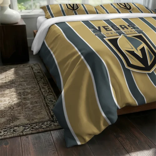 Vegas Golden Knights Stripe Style Bedding Set Fashion Forward