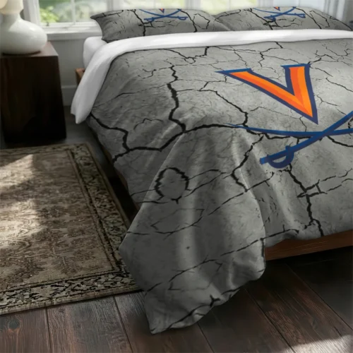 Virginia Cavaliers Cracked Texture Bedding Set Fashion Forward