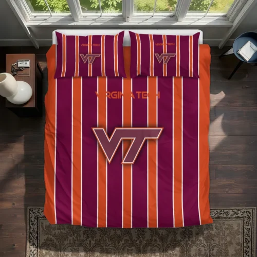 Virginia Tech Hokies Stripe Style Bedding Set Best Selling