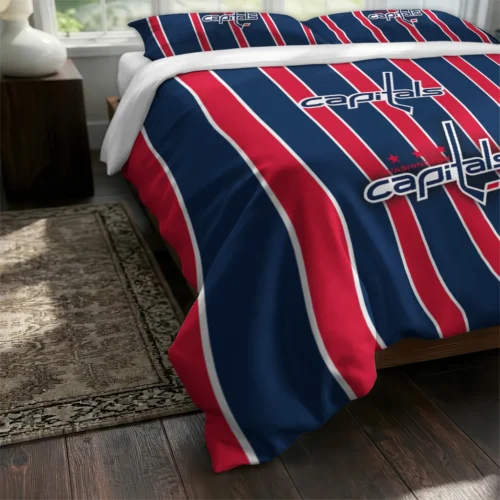 Washington Capitals Stripe Style Bedding Set Fashion Forward