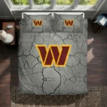 Washington Commanders Bedding Set - Cracked Texture Gray Yellow 1 Washington Commanders Cracked Texture Bedding Set Best Selling