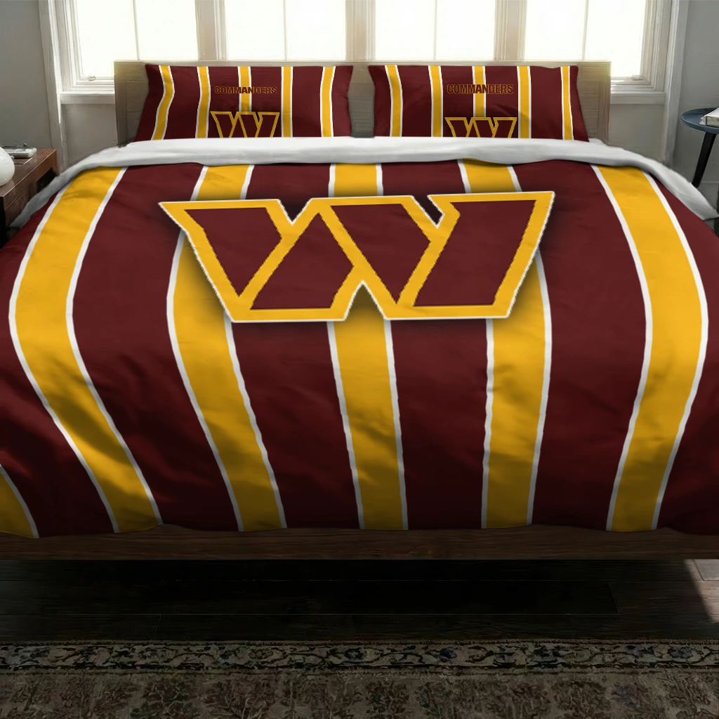 Washington Commanders Stripe Style Bedding Set Latest Model Washington Commanders Stripe Style Bedding Set Latest Model