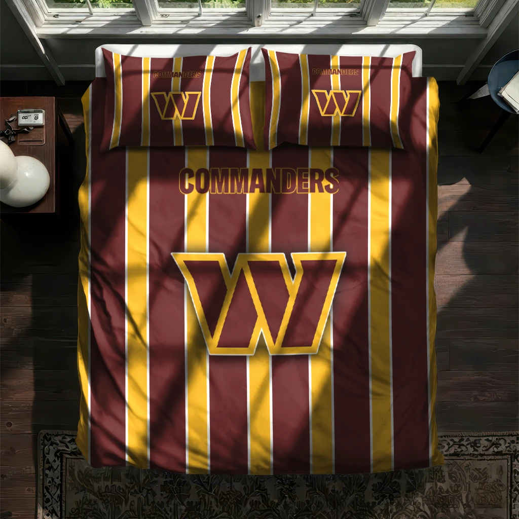 Washington Commanders Stripe Style Bedding Set New Arrival Washington Commanders Stripe Style Bedding Set New Arrival