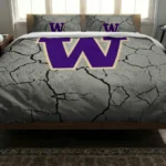 Washington Huskies Cracked Texture Bedding Set Best Selling