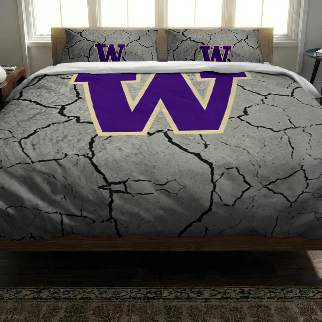 Washington Huskies Cracked Texture Bedding Set Latest Model Washington Huskies Cracked Texture Bedding Set Latest Model