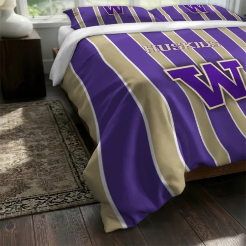 Washington Huskies Stripe Style Bedding Set Fashion Forward