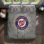 Washington Nationals Bedding Set - Cracked Texture Gray Red 1 Washington Nationals Cracked Texture Bedding Set Best Selling