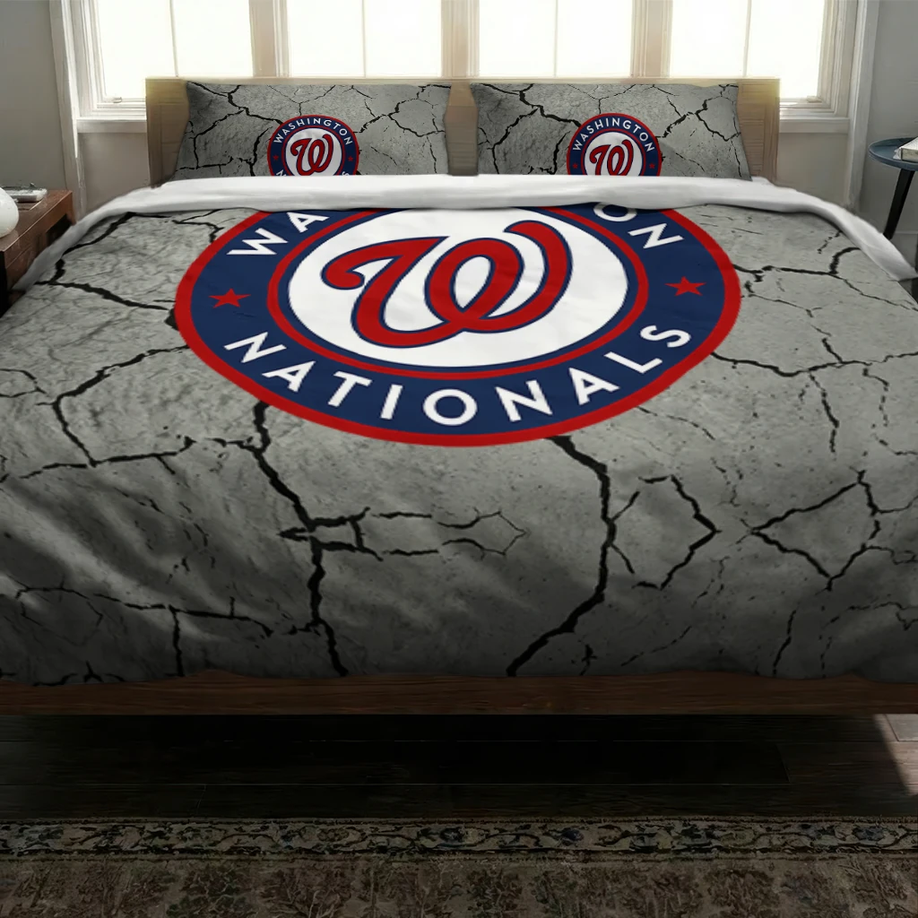 Washington Nationals Cracked Texture Bedding Set Latest Model Washington Nationals Cracked Texture Bedding Set Latest Model