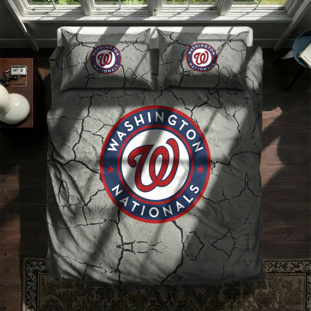 Washington Nationals Cracked Texture Bedding Set New Arrival Washington Nationals Cracked Texture Bedding Set New Arrival