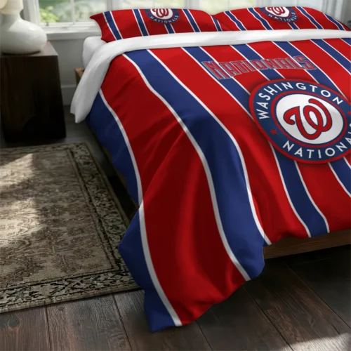 Washington Nationals Stripe Style Bedding Set Fashion Forward