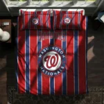Washington Nationals Stripe Style Bedding Set Best Selling