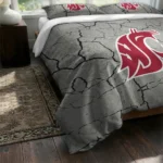 Washington State Cougars Cracked Texture Bedding Set Best Selling