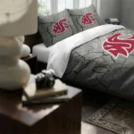 Washington State Cougars Cracked Texture Bedding Set Best Selling