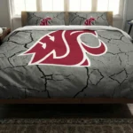 Washington State Cougars Cracked Texture Bedding Set Best Selling