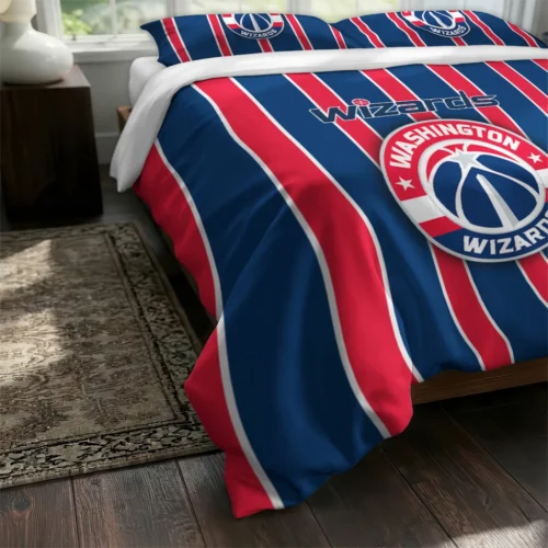 Washington Wizards Stripe Style Bedding Set Fashion Forward