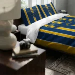 West Virginia Mountaineers Stripe Style Bedding Set Best Selling