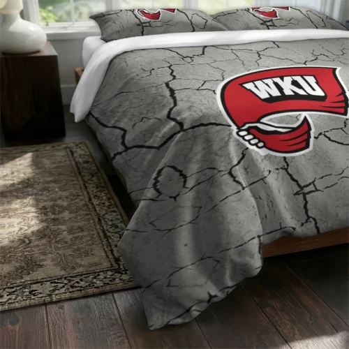 Western Kentucky Hilltoppers Cracked Texture Bedding Set Fashion Forward