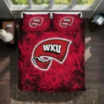 Western Kentucky Hilltoppers Bedding Set - Red Mist Red Black 1 Western Kentucky Hilltoppers Red Mist Bedding Set Best Selling