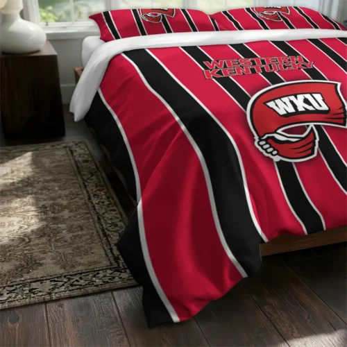 Western Kentucky Hilltoppers Stripe Style Bedding Set Fashion Forward