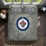 Winnipeg Jets Cracked Texture Bedding Set Best Selling
