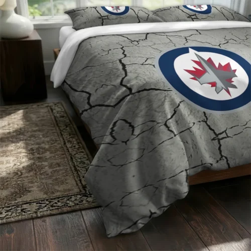 Winnipeg Jets Cracked Texture Bedding Set Fashion Forward