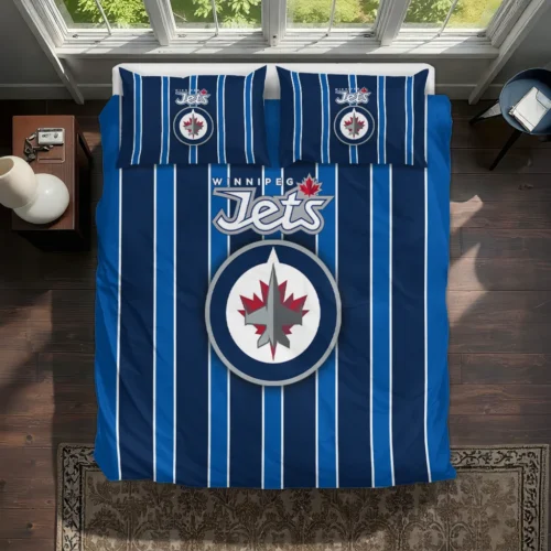 Winnipeg Jets Stripe Style Bedding Set Best Selling