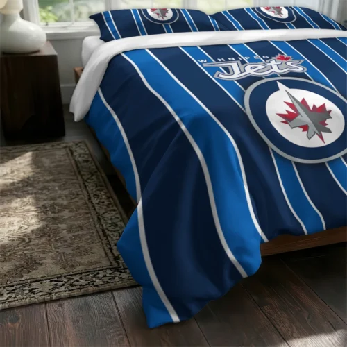 Winnipeg Jets Stripe Style Bedding Set Fashion Forward