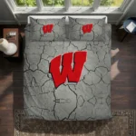 Wisconsin Badgers Cracked Texture Bedding Set Best Selling