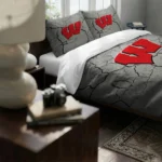 Wisconsin Badgers Cracked Texture Bedding Set Best Selling