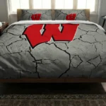 Wisconsin Badgers Cracked Texture Bedding Set Best Selling