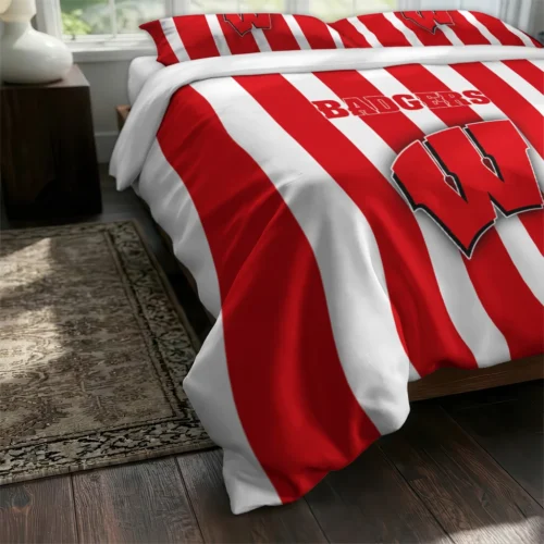 Wisconsin Badgers Stripe Style Bedding Set Fashion Forward