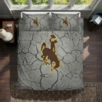 Wyoming Cowboys Cracked Texture Bedding Set Best Selling