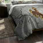 Wyoming Cowboys Cracked Texture Bedding Set Best Selling
