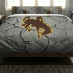 Wyoming Cowboys Cracked Texture Bedding Set Best Selling