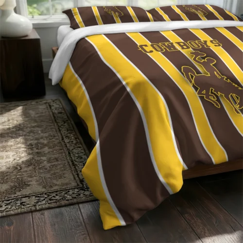 Wyoming Cowboys Stripe Style Bedding Set Fashion Forward